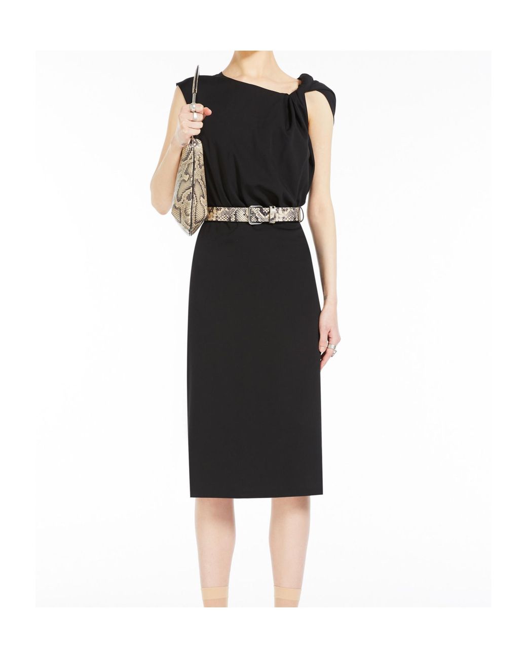 Sportmax Black Sleeveless Torchon Dress