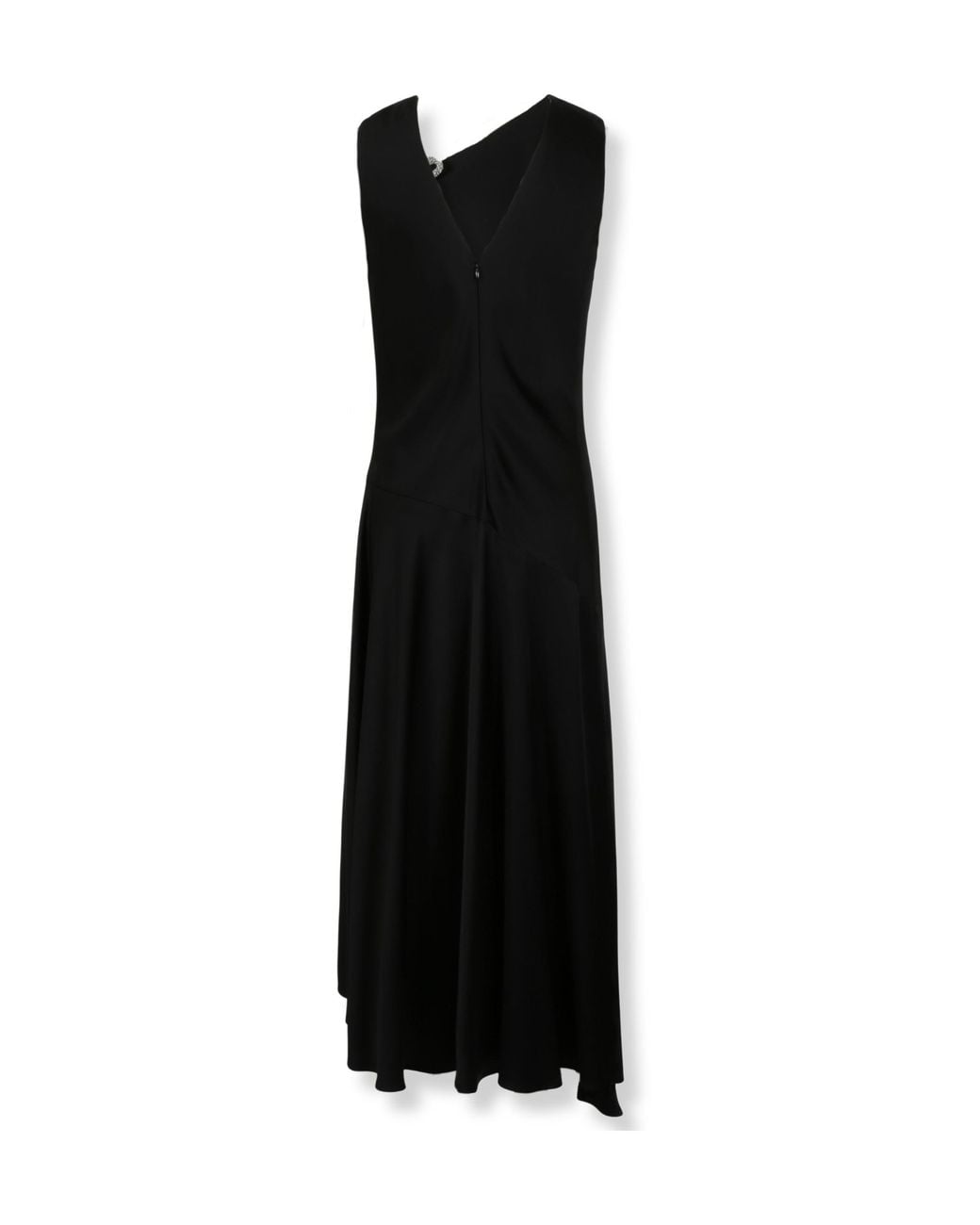 Jil Sander Black Envers Asymmetric Satin Evening Dress