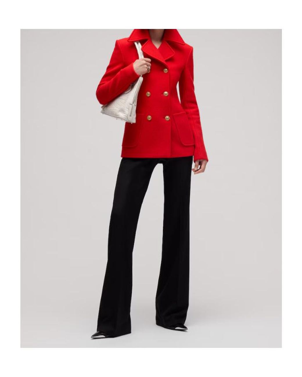 Gucci Red Double-Breasted Wool Polyamide Coat