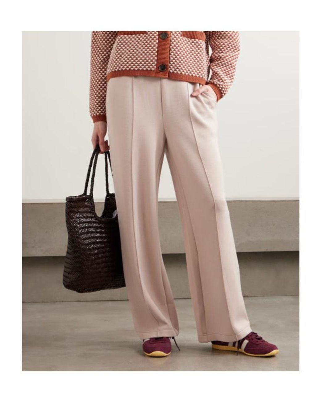 Varley White Wide-Leg Casual Pants