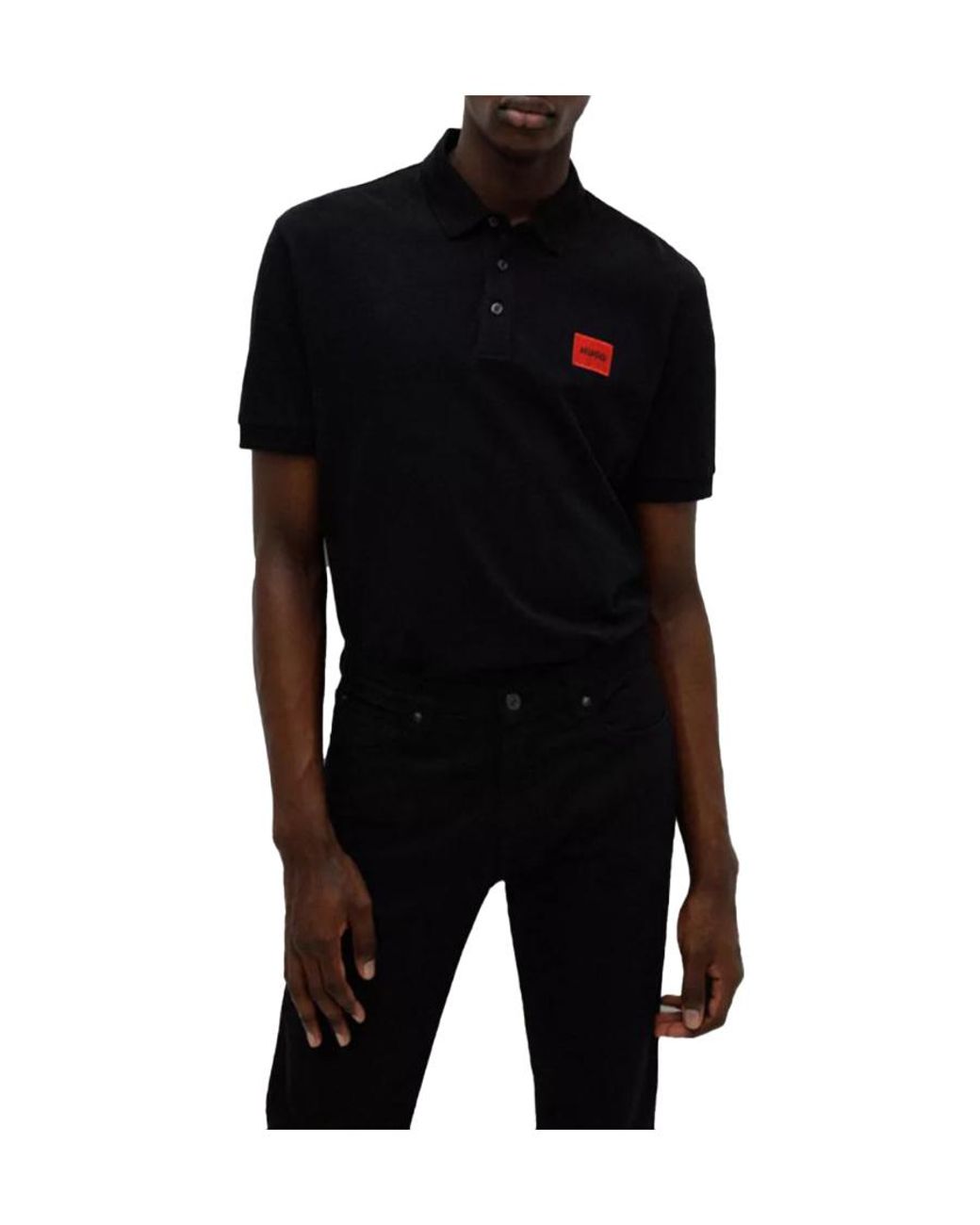 Boss Black Hugo Logo Patch Short-Sleeved Polo Shirt for men