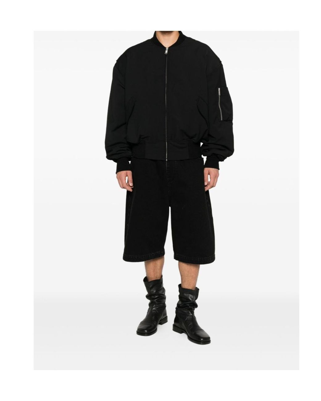 Entire studios Black Broad Bomber Jacket for men