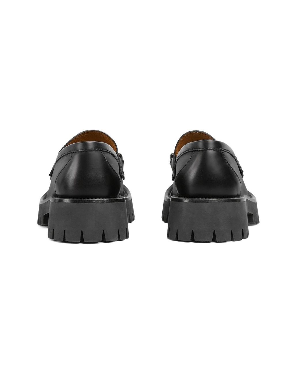 Gucci Black Lug Sole Loafer With Horsebit