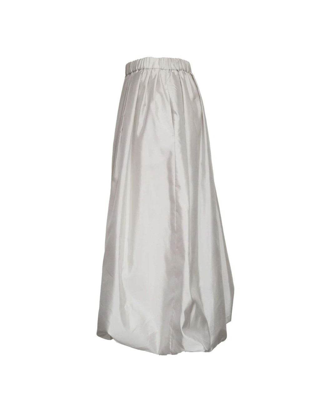 Max Mara White Elastic Waist Gathered Skirt