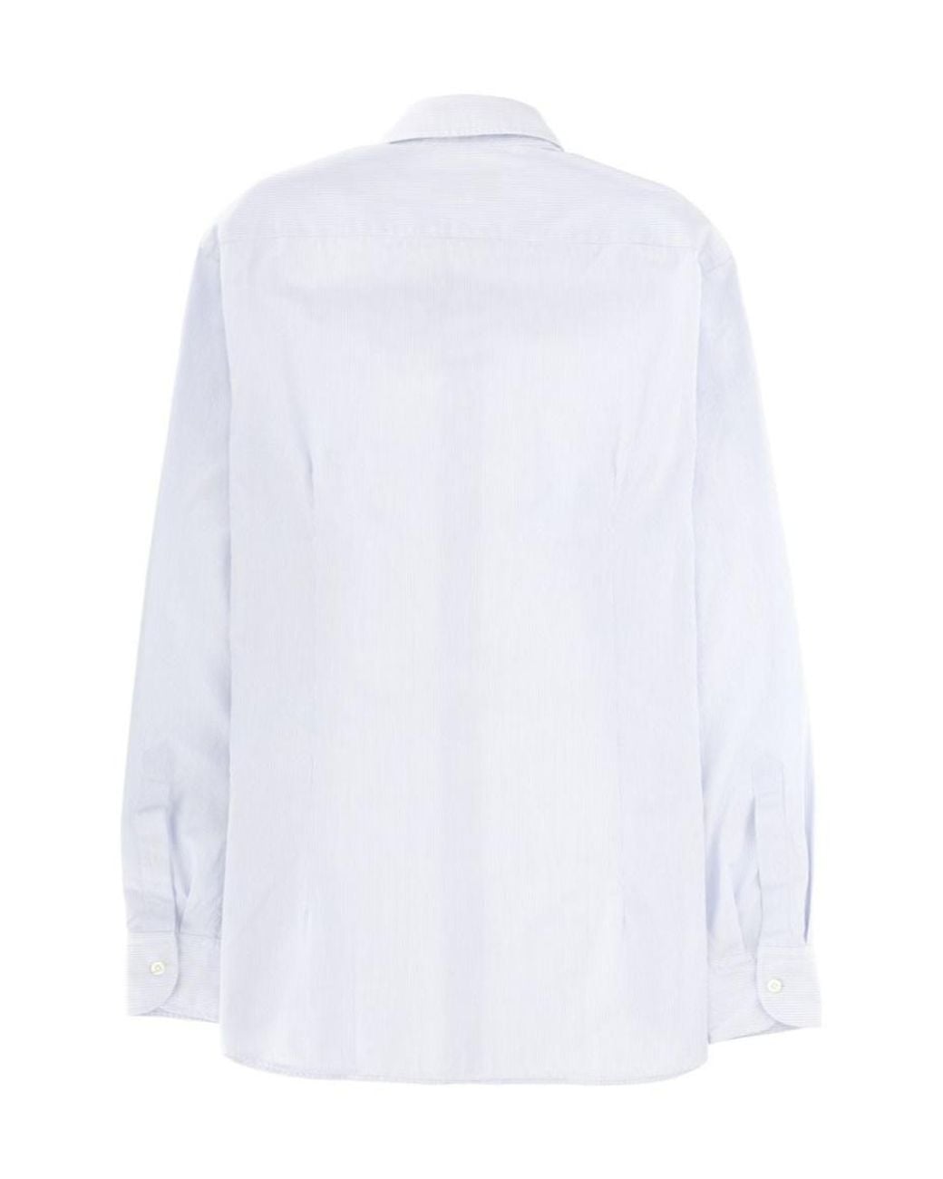 Lardini White Long-Sleeved Striped Shirt for men