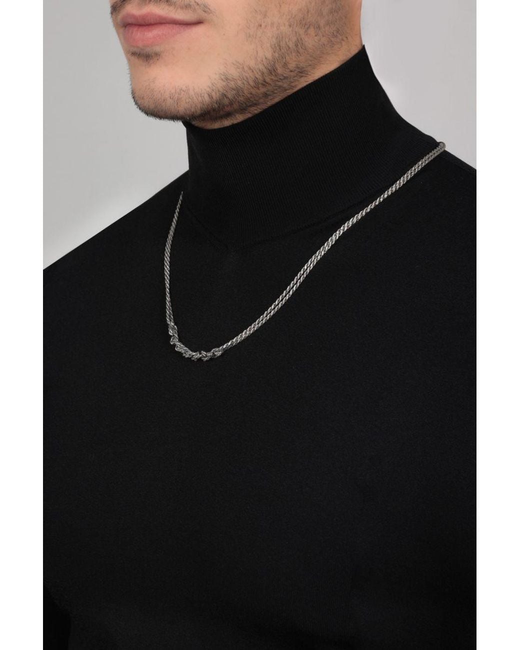Emanuele Bicocchi White Crochet Chain Necklace for men