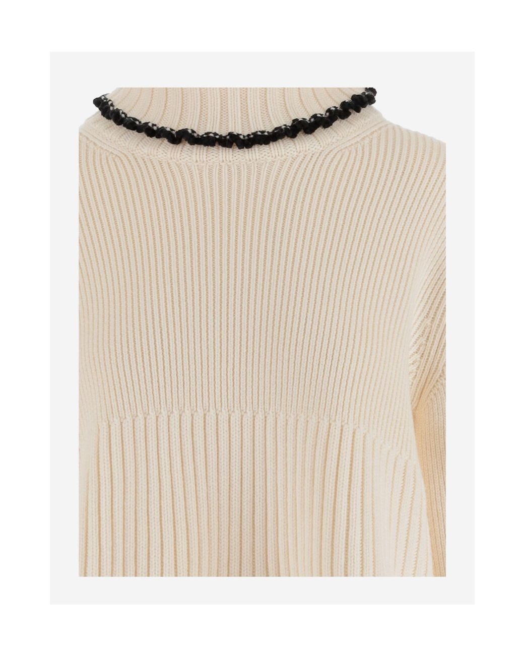 Jil Sander Natural High Neck Long-Sleeved Jumper