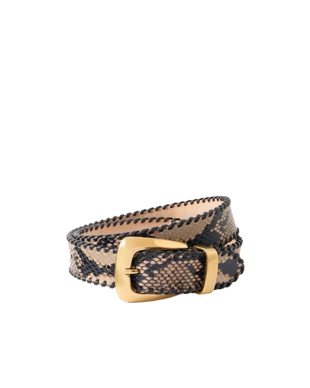 Khaite White Embossed Buckle Belt