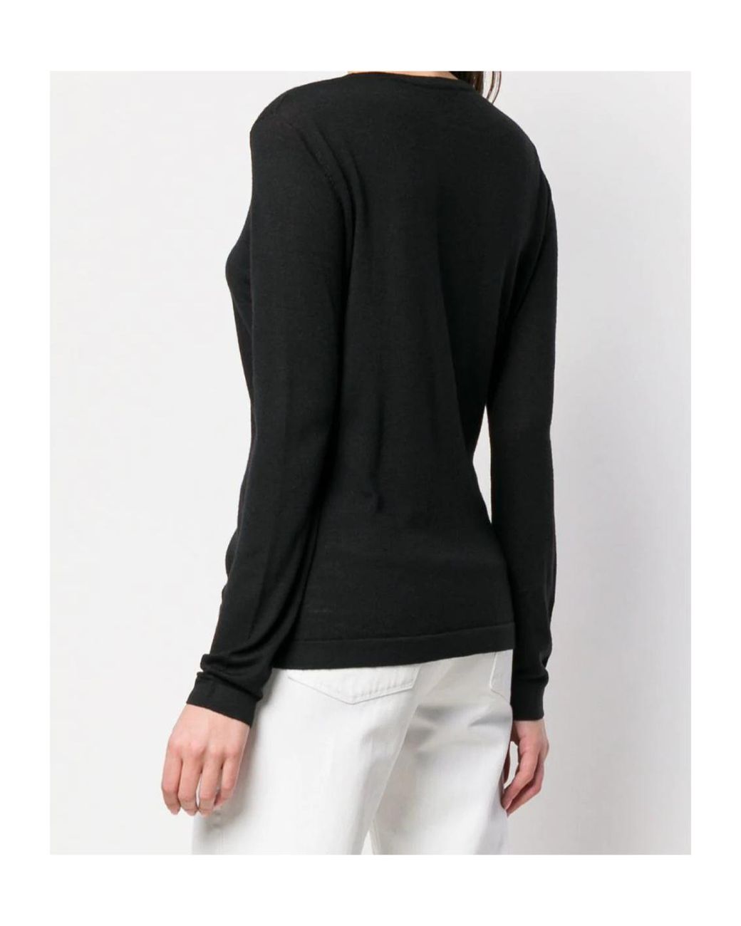 Lela Rose Black Round Neck Cardigan