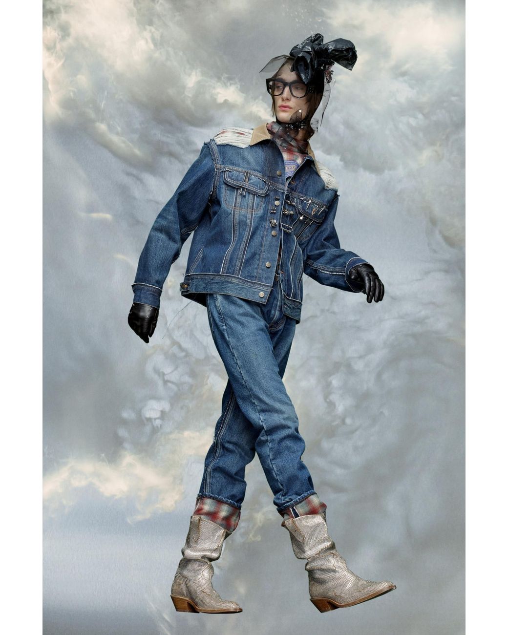 Maison Margiela Blue Distressed Denim Button-Up Jacket for men