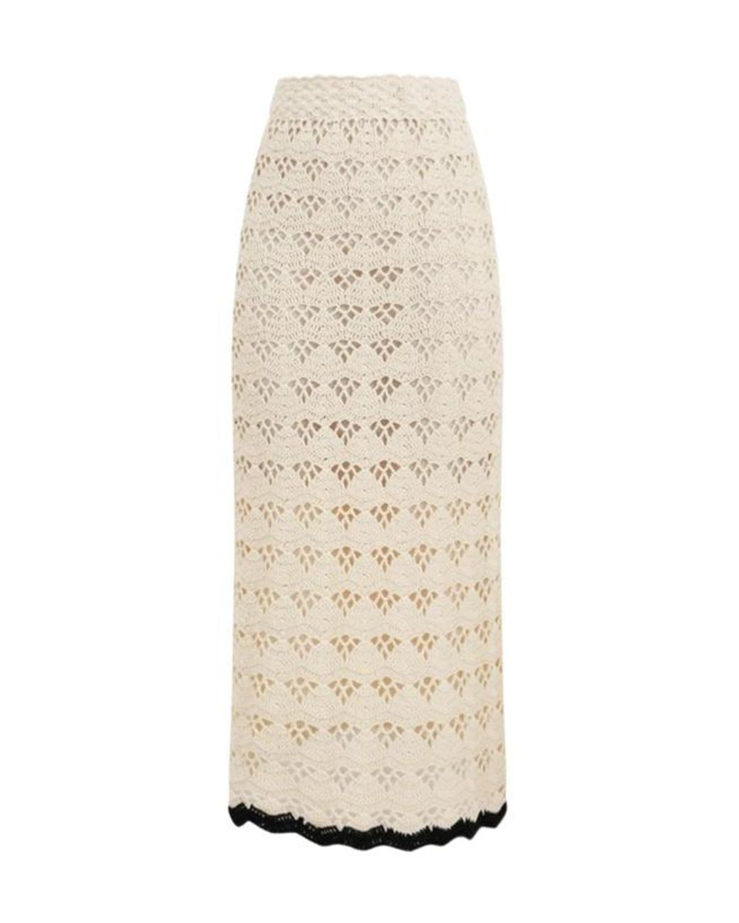 Zimmermann White Rhiannon Crochet Midi Skirt