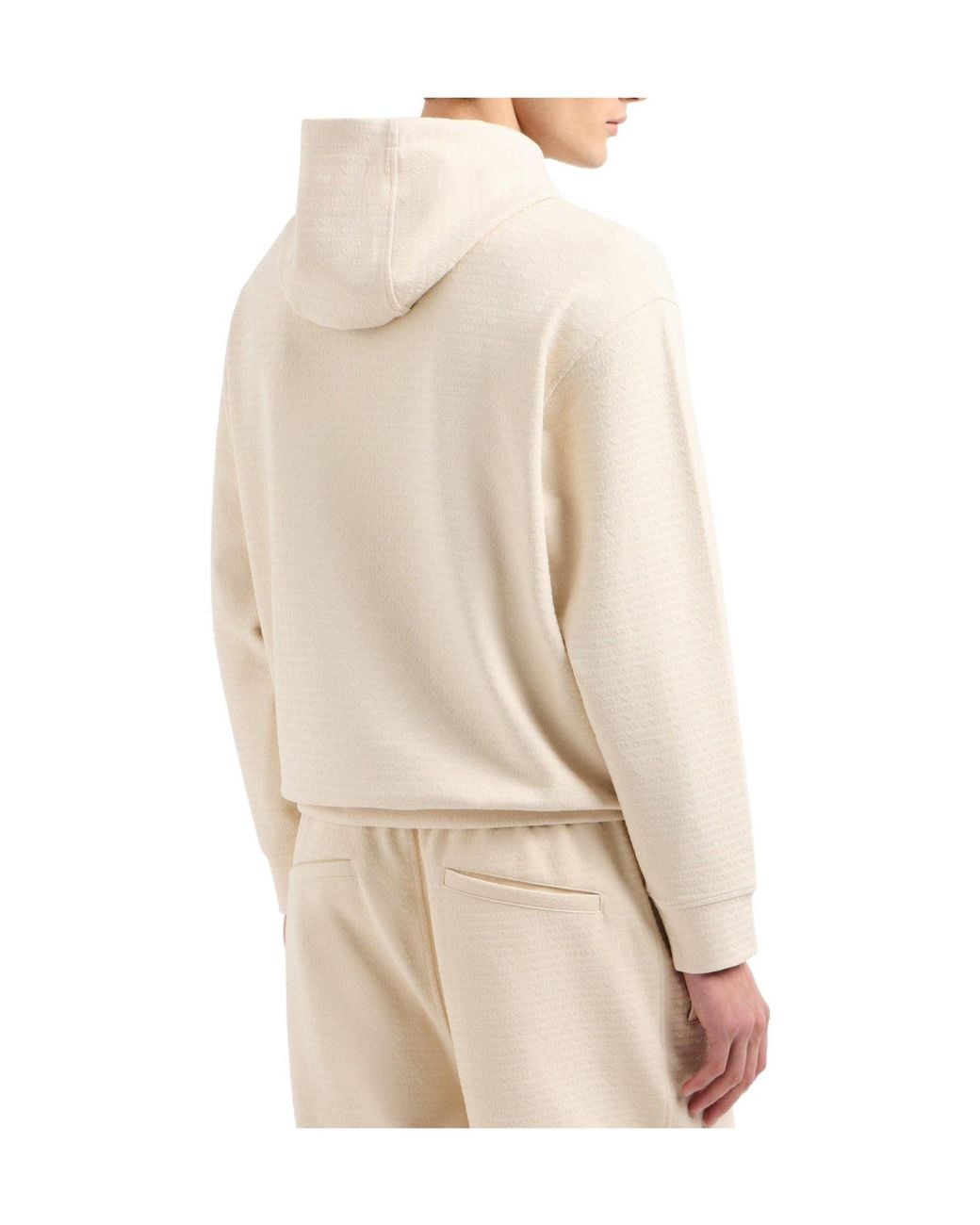 Emporio Armani Natural Textured Longsleeve Hoodedg for men