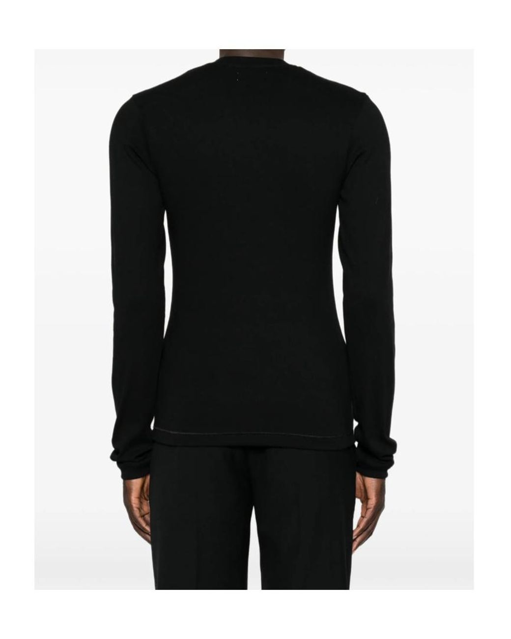 Magliano Black Long-Sleeve Button-Front T-Shirt for men