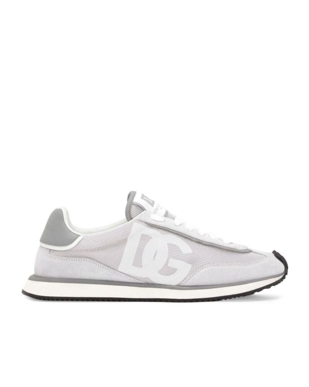 Dolce & Gabbana White Logo Patch Lace-Up Sneakers for men