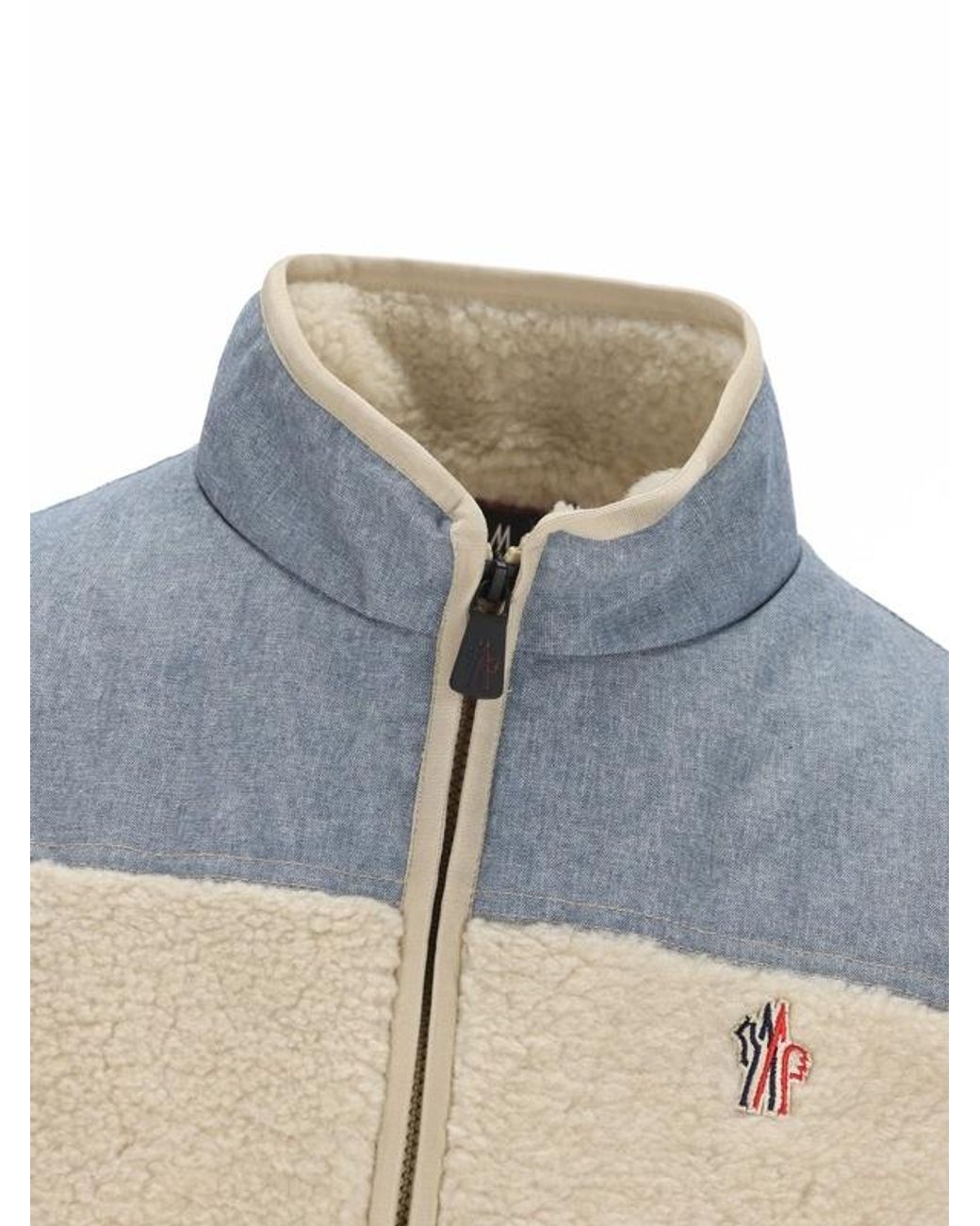 Moncler Blue Grenoble Teddy Chambray Gilet