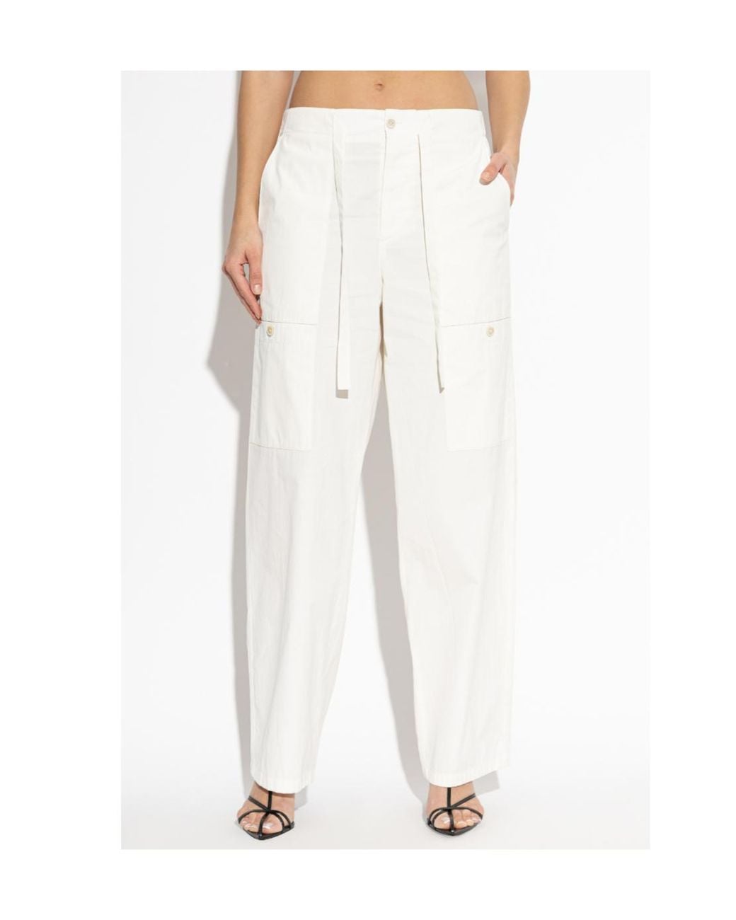 Jil Sander White Cargo Trousers