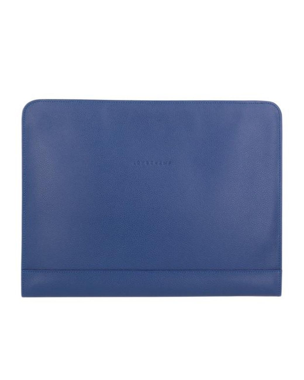 Longchamp Blue Leather Zip-Around Tech Case