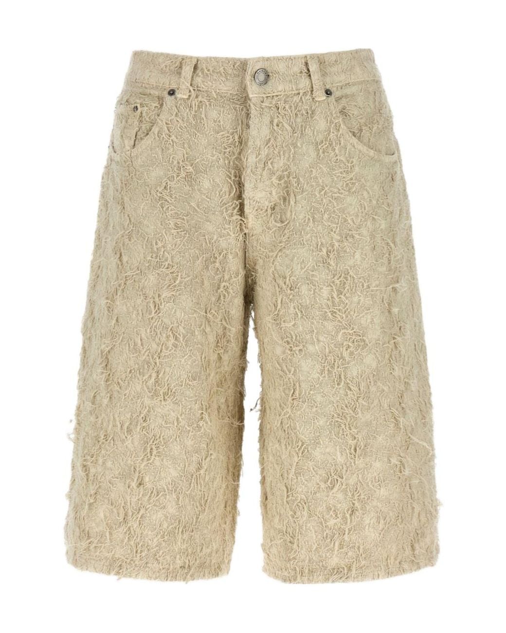 Haikure Natural Becky Fur Denim Bermuda Shorts