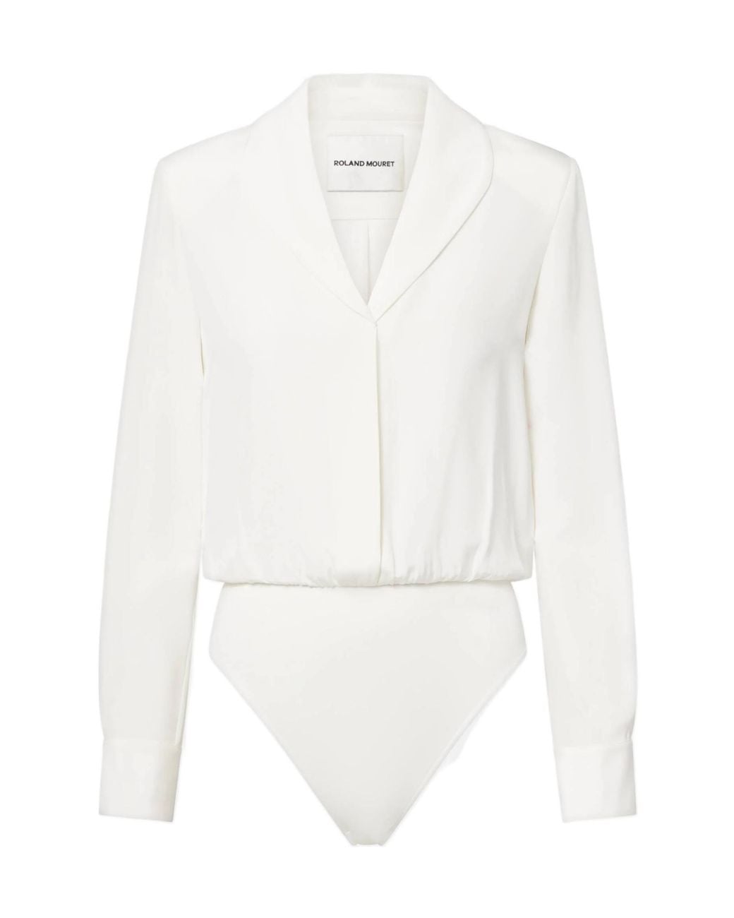 Roland Mouret White Satin Bodysuit
