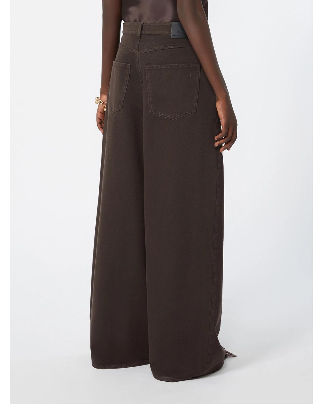 Sportmax Brown Siamese Wide Leg Jeans