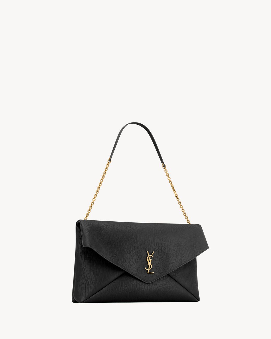 Saint Laurent Black Cassandre Xxl Envelope Pouch