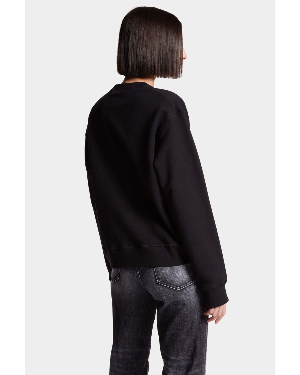 DSquared² Black Logo Detailed Crewneck Sweatshirt