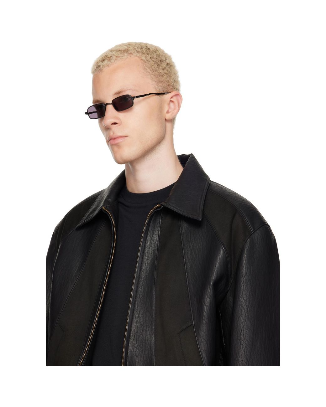 Kuboraum White Rectangular Sunglasses for men