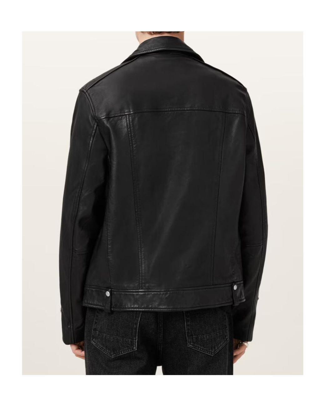 AllSaints Black Classic Biker Jacket for men