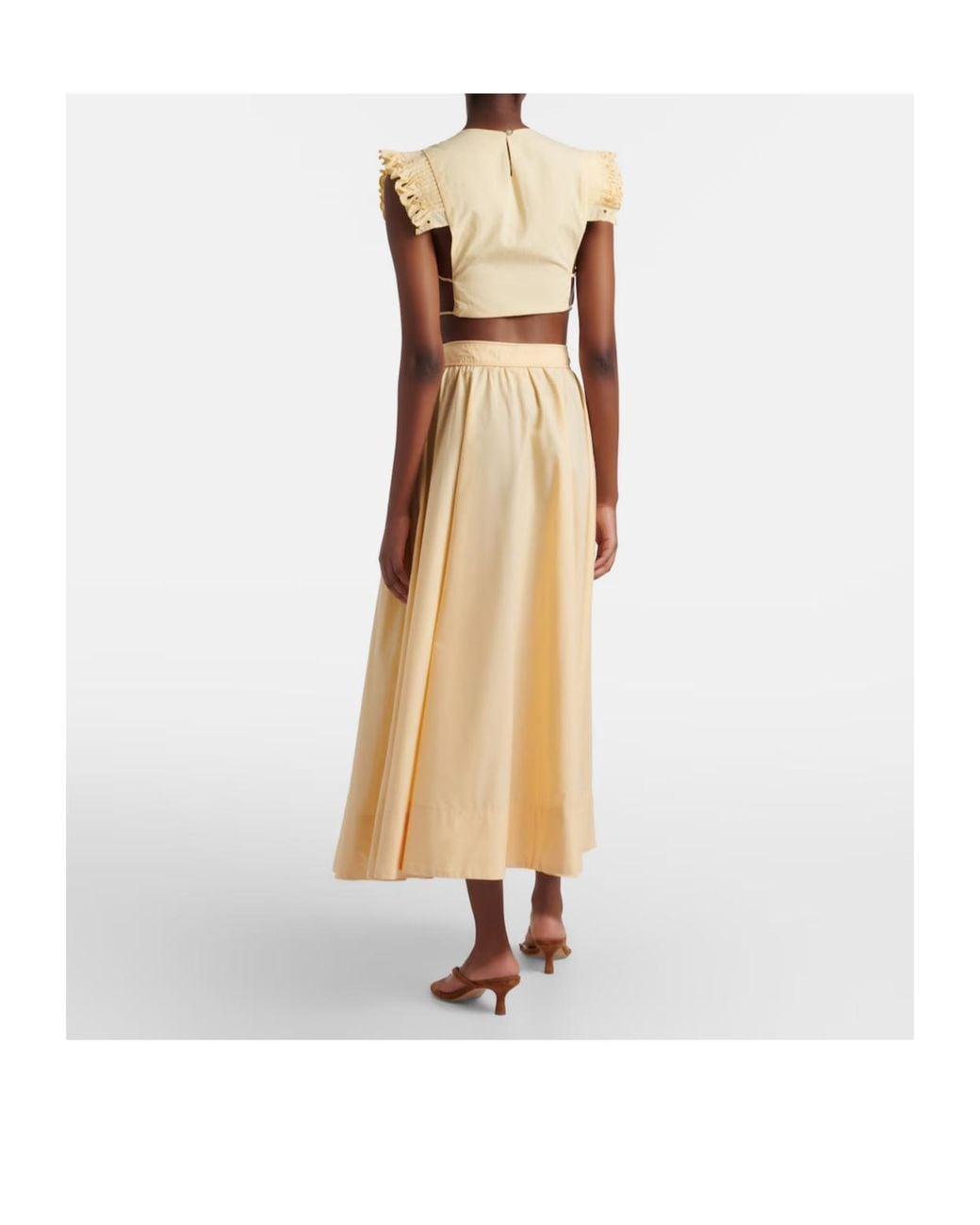 Farm Rio Yellow Broderie Anglaise Cotton Crop Top