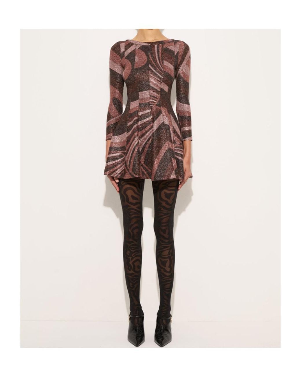 Emilio Pucci Brown Pucci Iride Print Lurex Jersey Dress