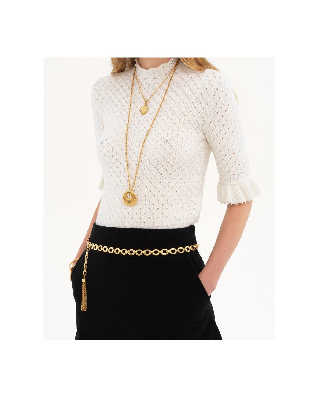 Chloé White Short-Sleeved Sweater