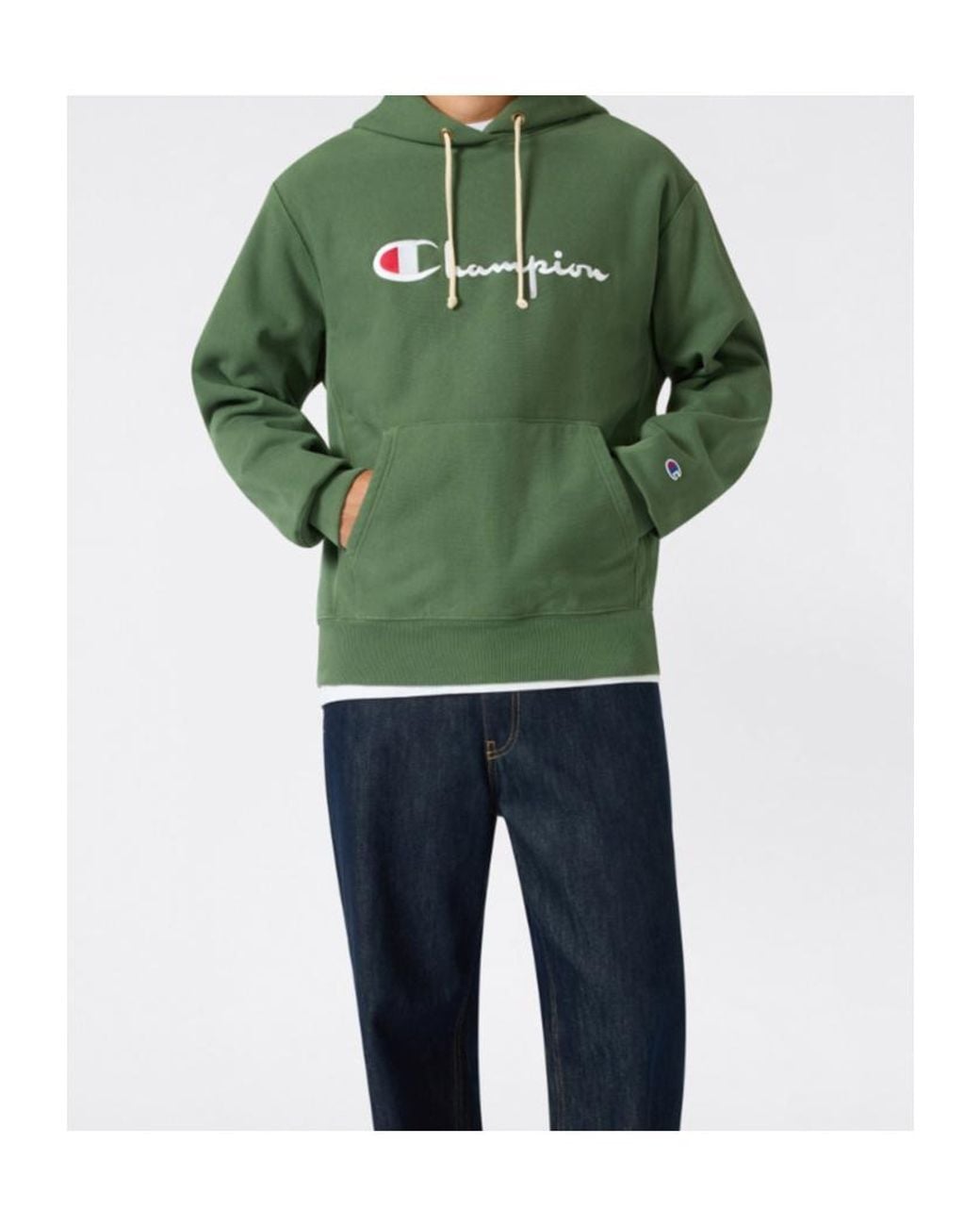 Champion Green Hooded Sweatshirt for men
