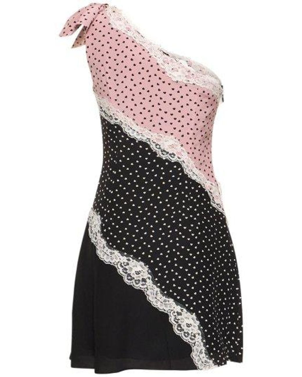Alessandra Rich Pink Heart Print Dress