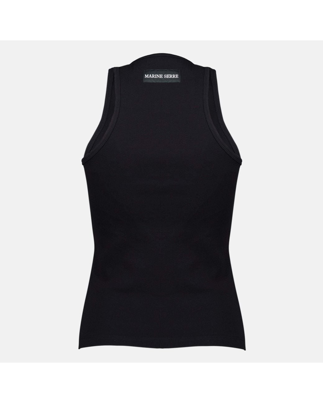 MARINE SERRE Black Crescent Moon Embroidered Sleeveless Tank Top