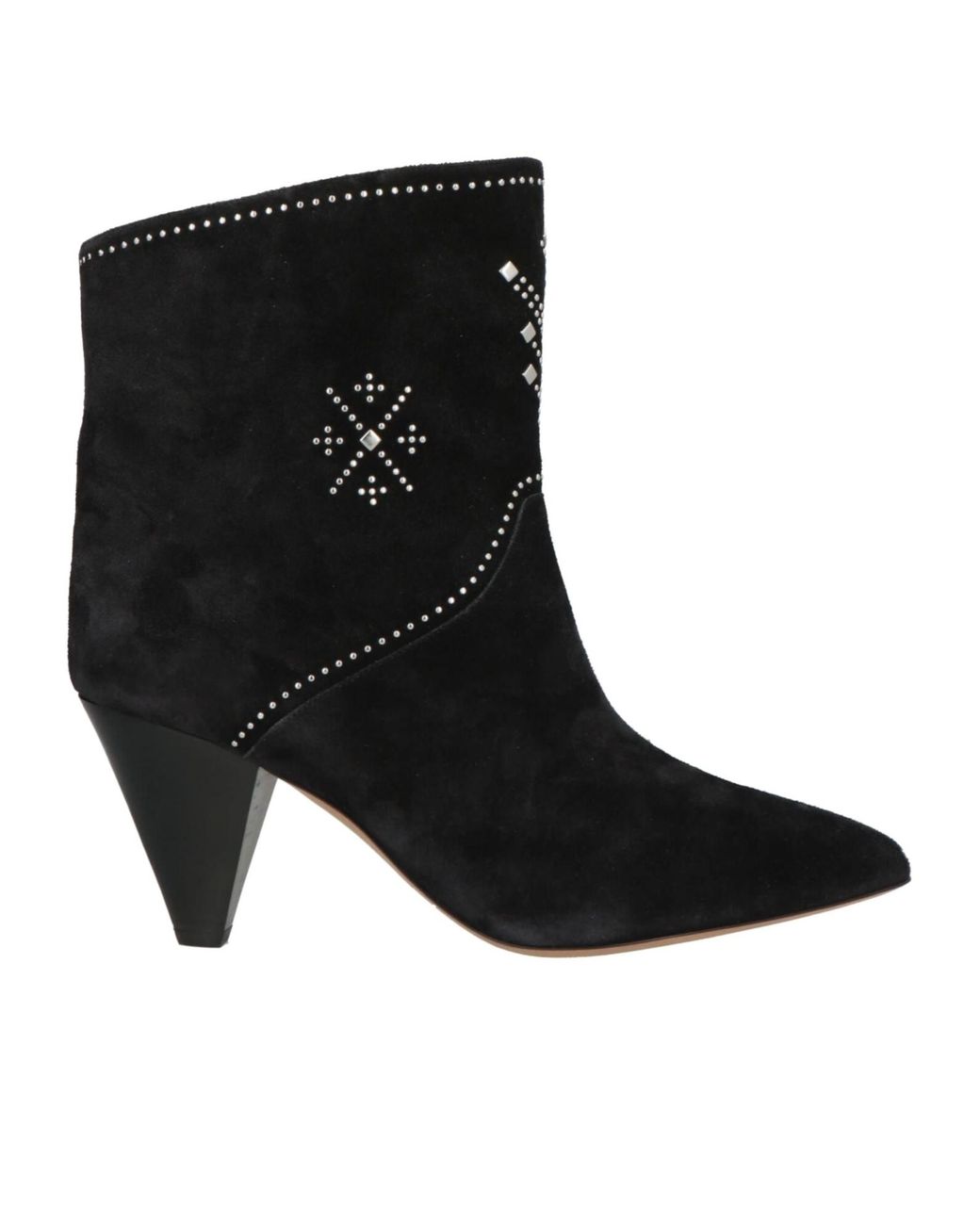 Isabel Marant Black Suede Denim Ankle Boots