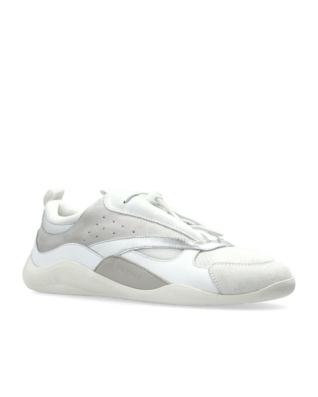 Vic Matié White Contemporary Lace-Up Sneakers