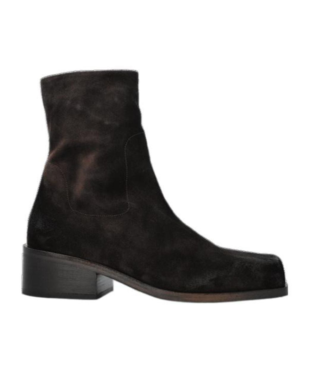 Marsèll Square-Toed Short Boots in Black | Lyst