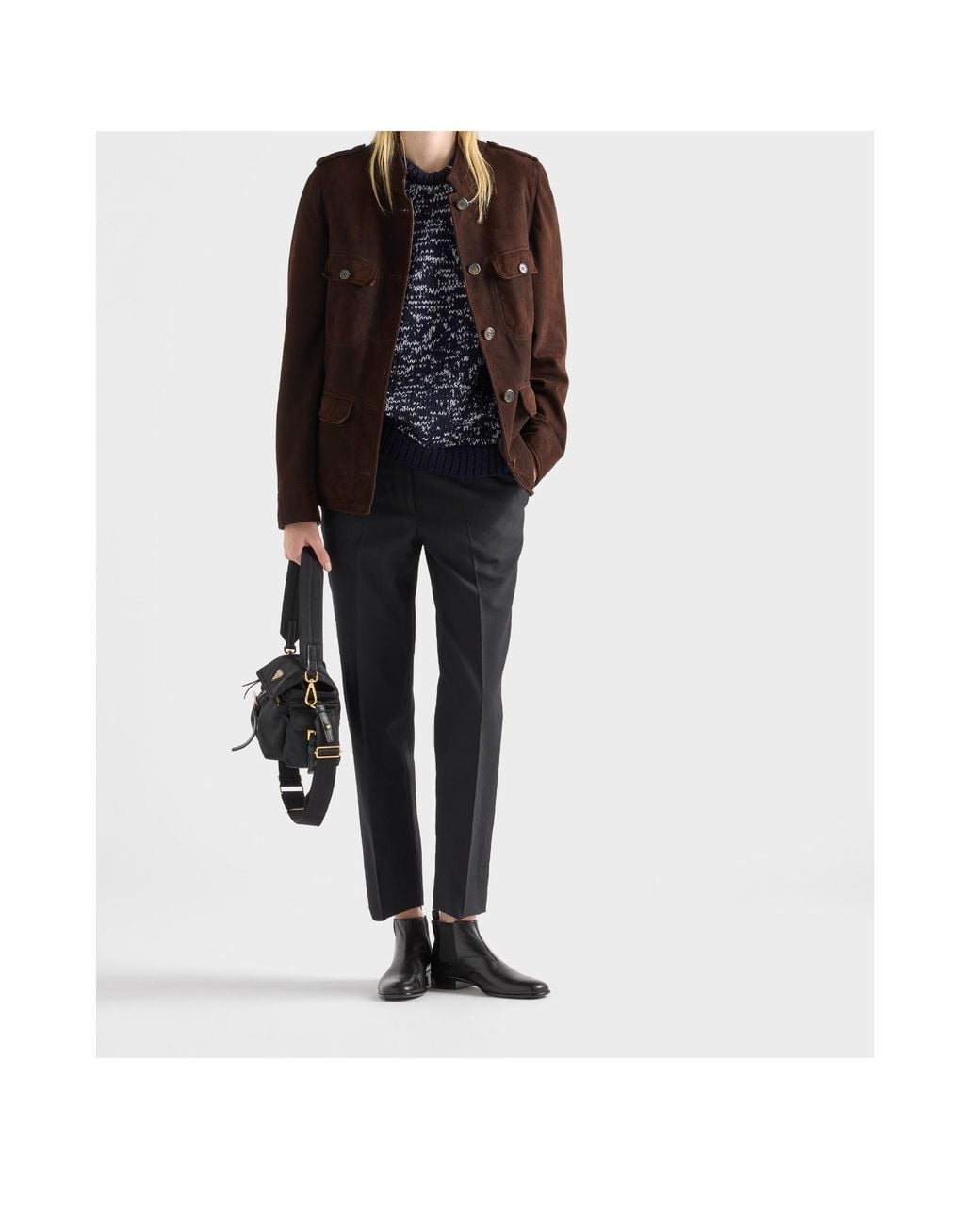 Prada Brown Long-Sleeved Button-Up Jacket