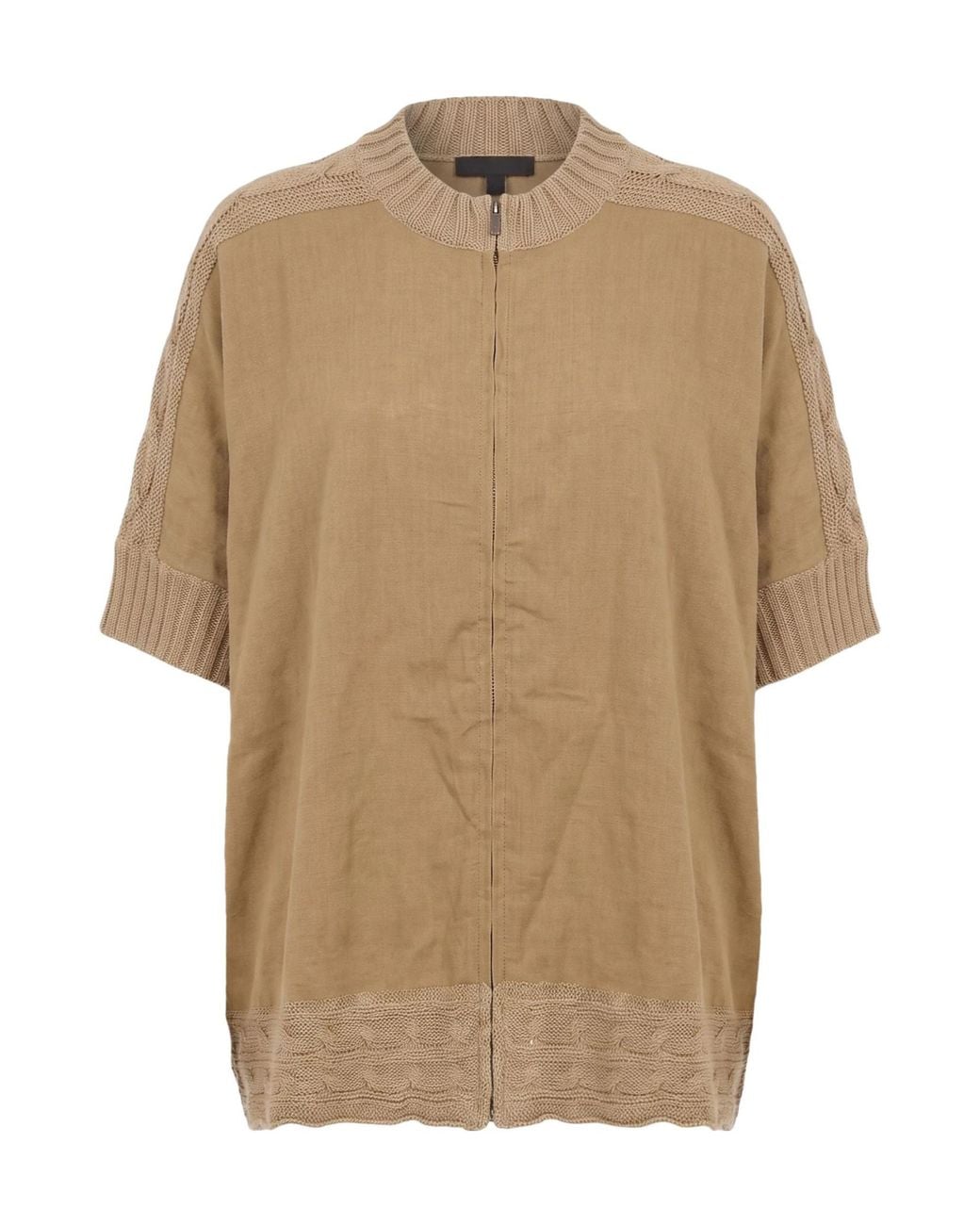Max Mara Natural Linen Long-Sleeve Top