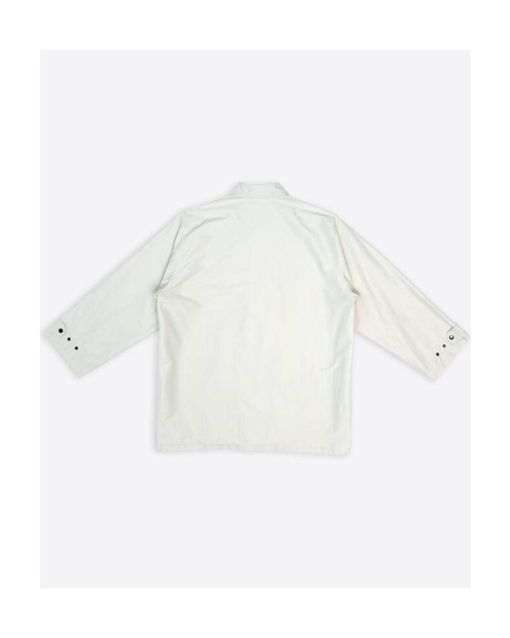 Balenciaga White Raglan-Sleeve Parka Coat for men