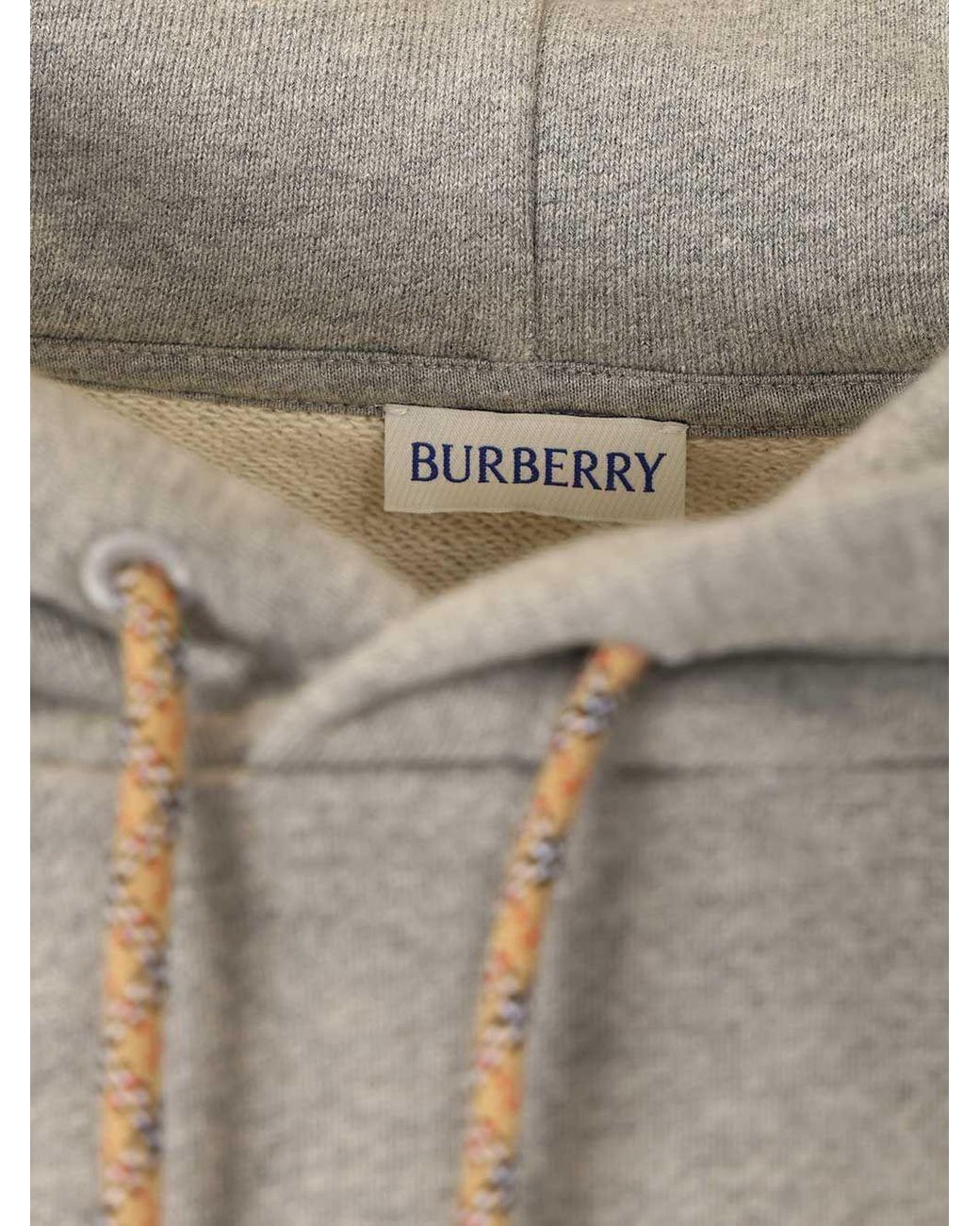 Burberry Gray Check Motif Cotton Hoodie for men