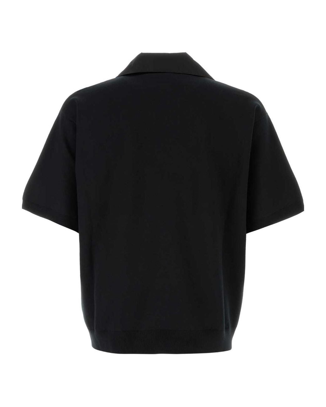 Prada Black Wool Polo Shirt for men