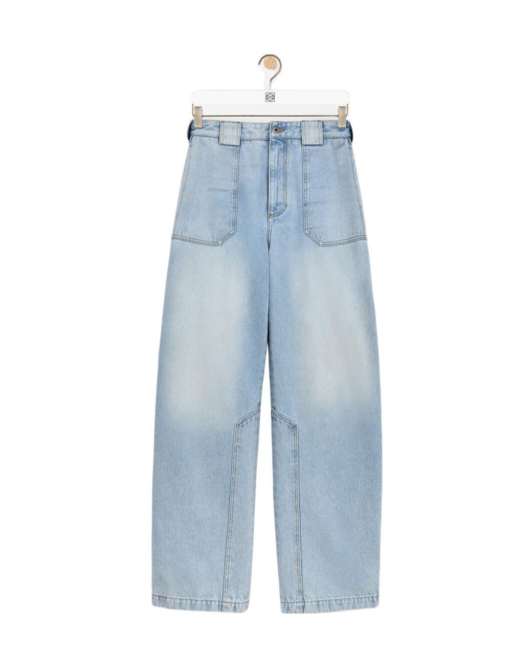 Loewe Blue Washed-Effect Panelled Jeans for men