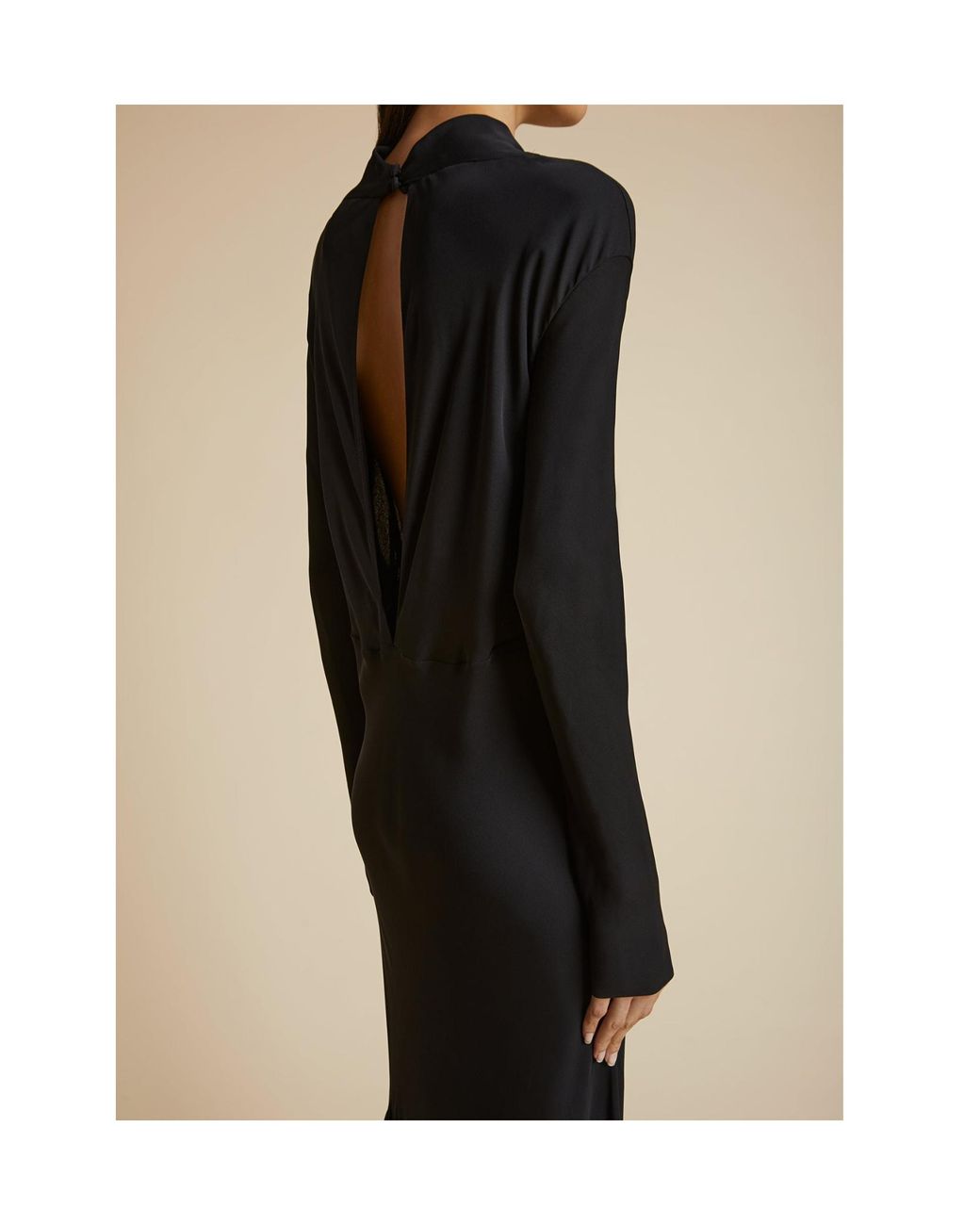 Khaite Black Long-Sleeved Dress
