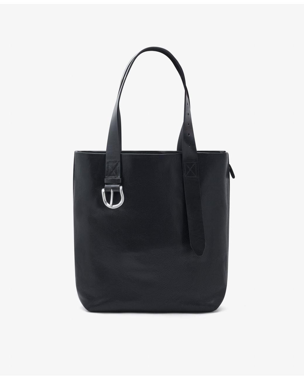 Our Legacy Black Buckled Leather Tote Bag