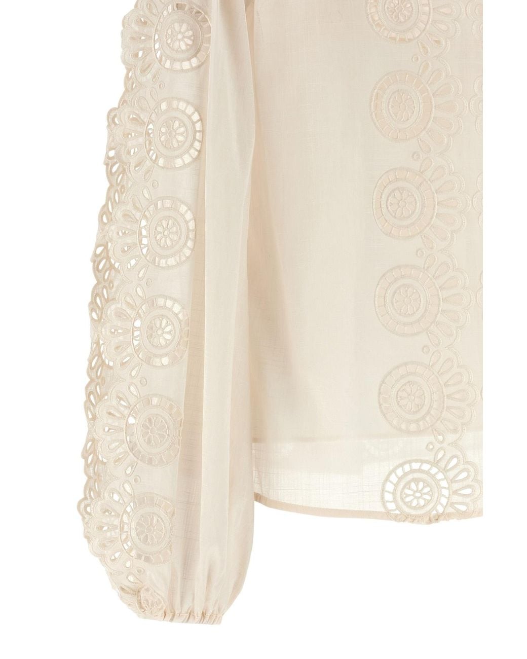 Zimmermann White Lucky Embroidered Blouse