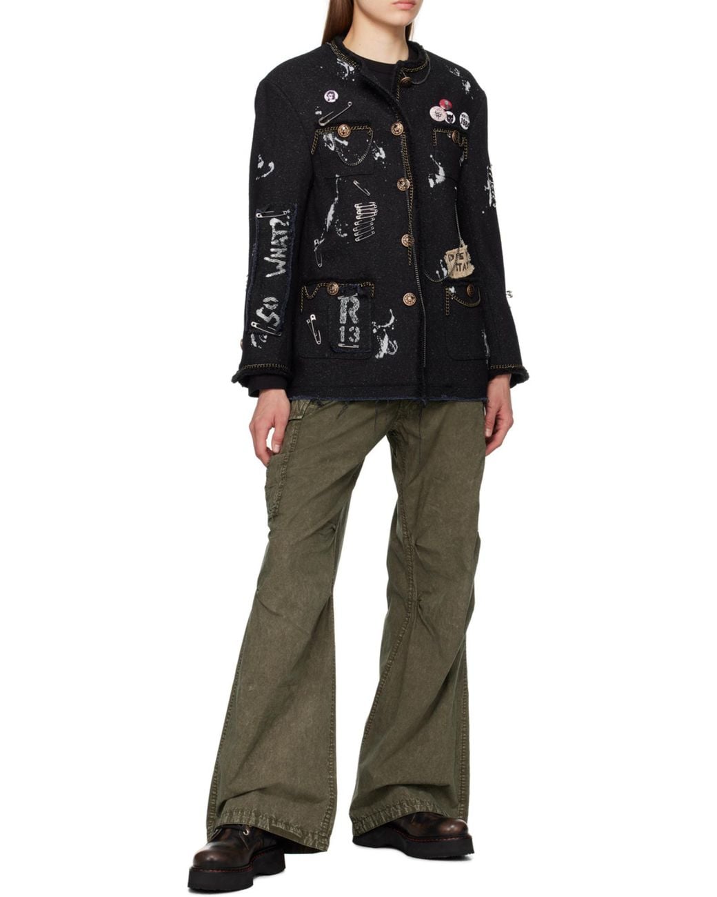 R13 Gray Work Casual Pants