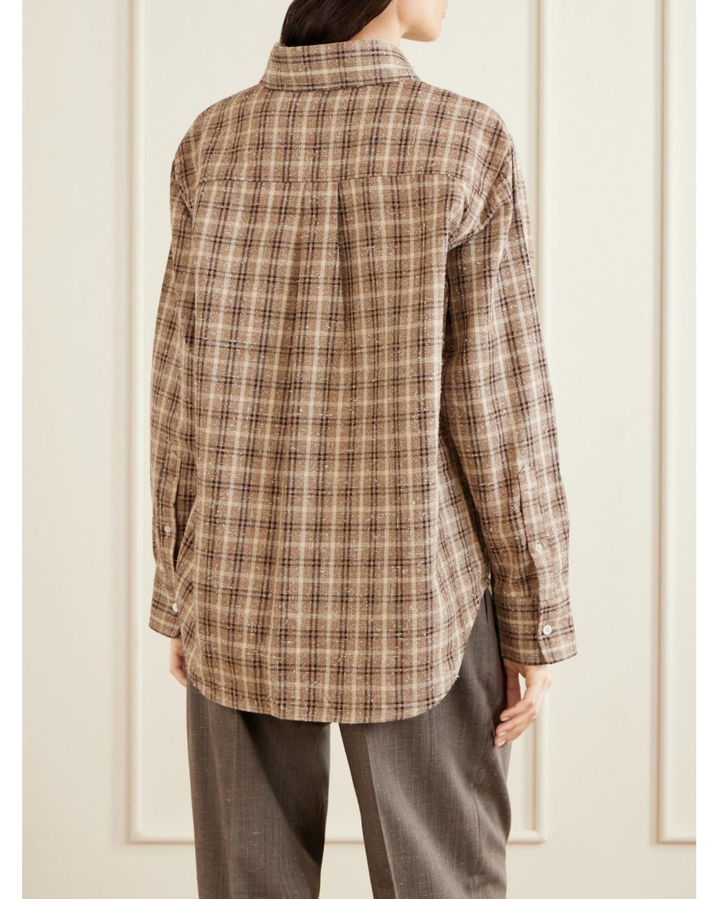 Rohe Natural Oxford Checked Cotton-Bouclé Shirt