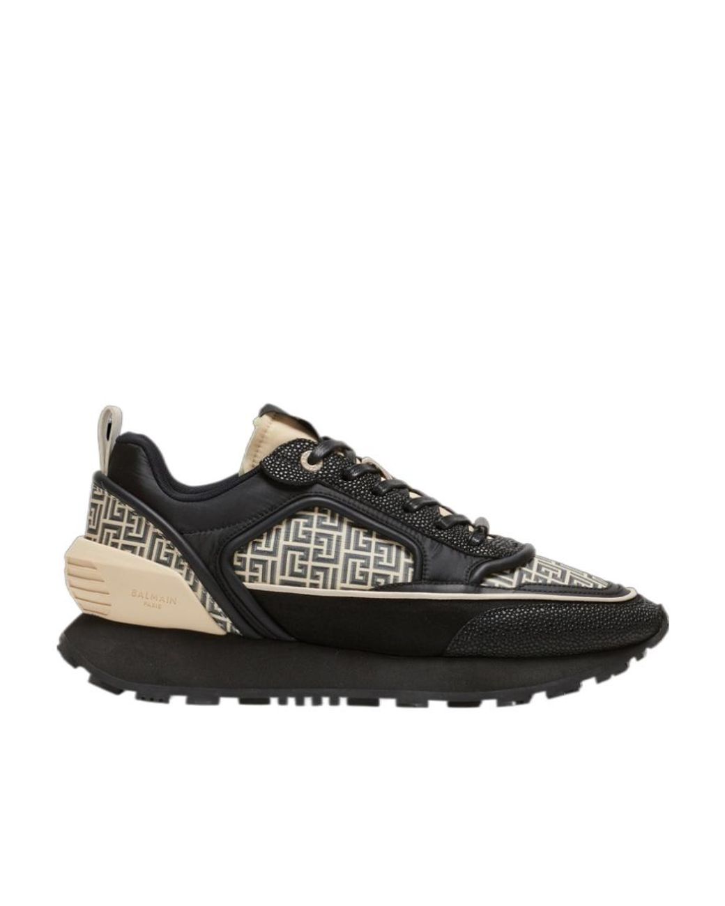 スニーカー Balmain RACER MONOGRAMMED NYLON AND LEATHER Sneakers Balmain Racer Monogrammed Nylon And Leather Trainers in