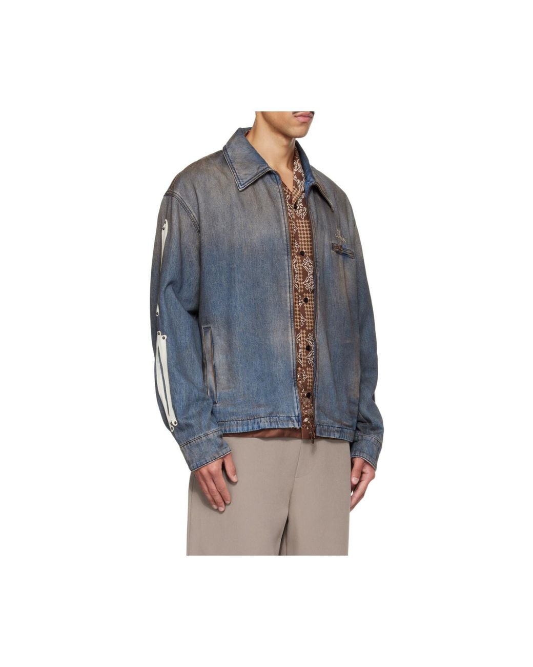 Amiri Black Logo Detail Denim Jacket for men